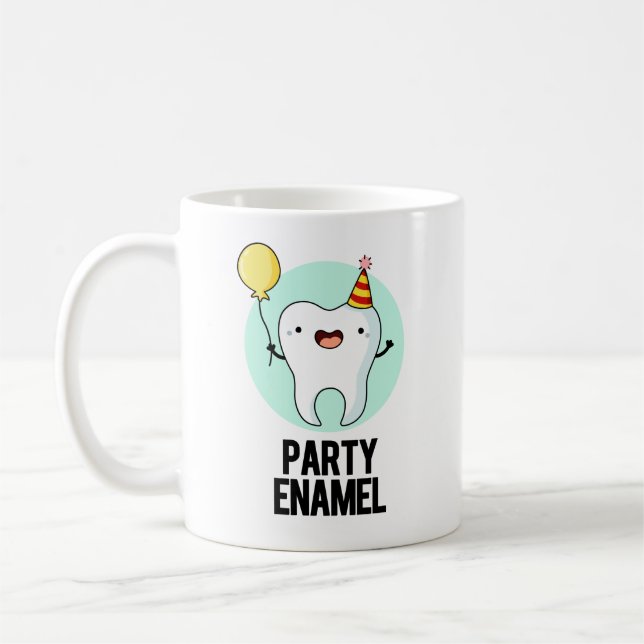 Mug Émail de fête Funny Dot Pun (Gauche)