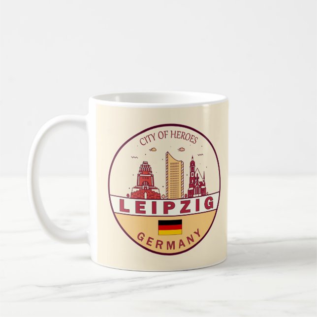 Mug Emblem Leipzig Allemagne City Skyline (Gauche)