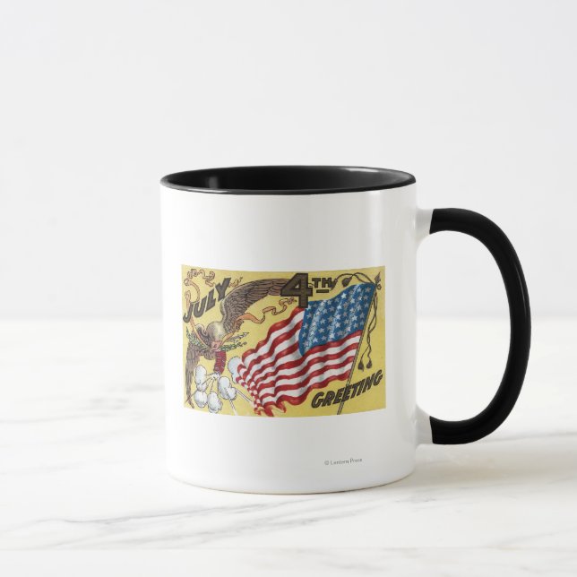 Mug Emblème d'aigle tenant des feux d'artifice, Drapea (Droite)