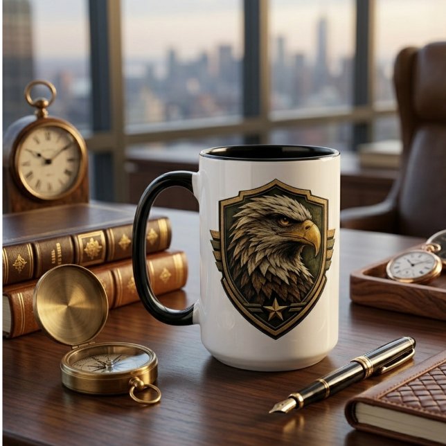 Mug Emblème de crête d'aigle militaire (Créateur téléchargé)