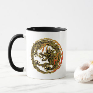 Mug Emblème de dragon à flamme dorée