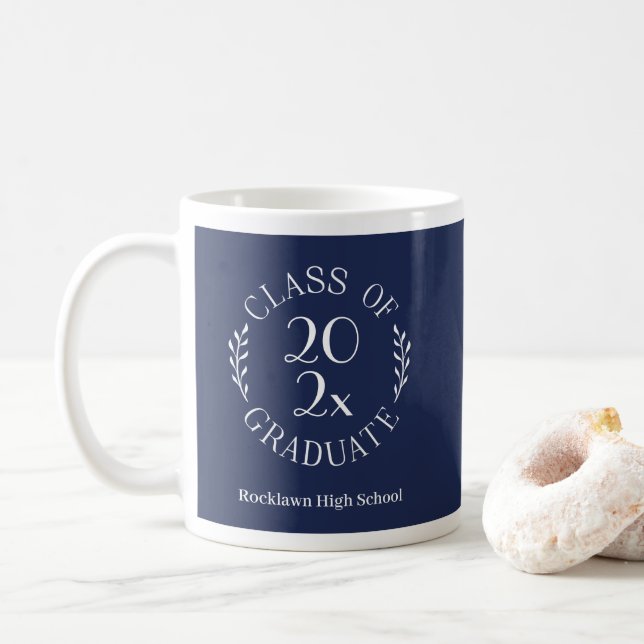 Mug Emblème de l'année de la promotion Nom de l'école  (Avec donut)
