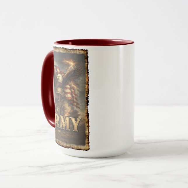 Mug Emblème de l'Armée avec Drapeau et Aigle (Devant gauche)