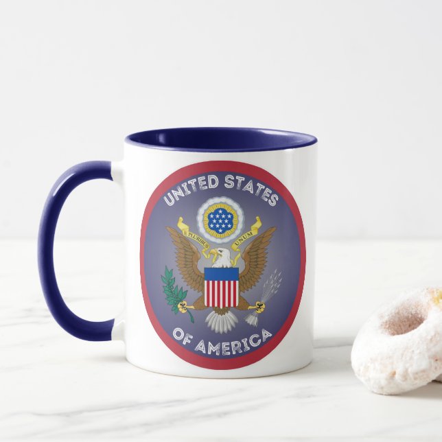 Mug Emblème de l'héritage des États-Unis (Avec donut)