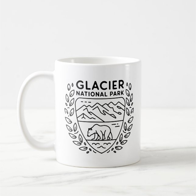 Mug Emblème de l'ours du parc national des Glaciers (Gauche)