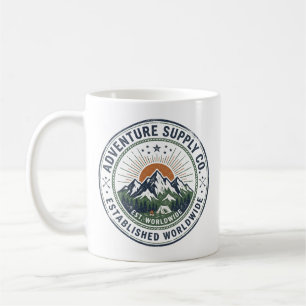 Mug Emblème de montagne d'aventure en plein air rétro