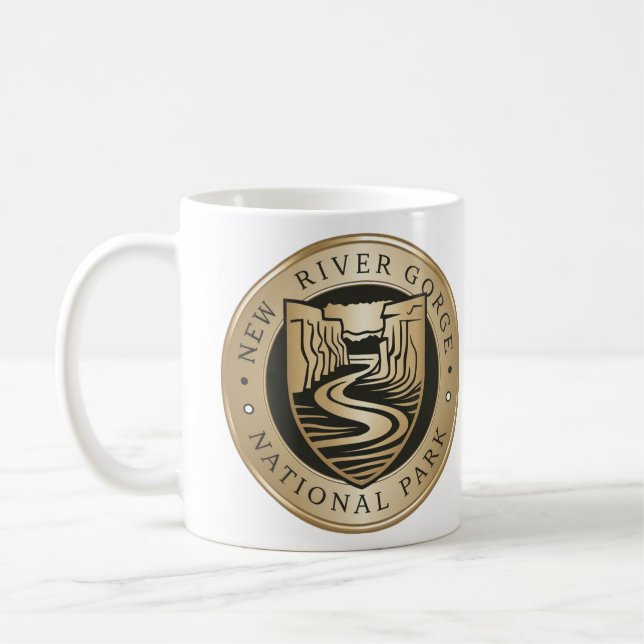 Mug Emblème doré du parc national de la Nouvelle-Gorge (Gauche)