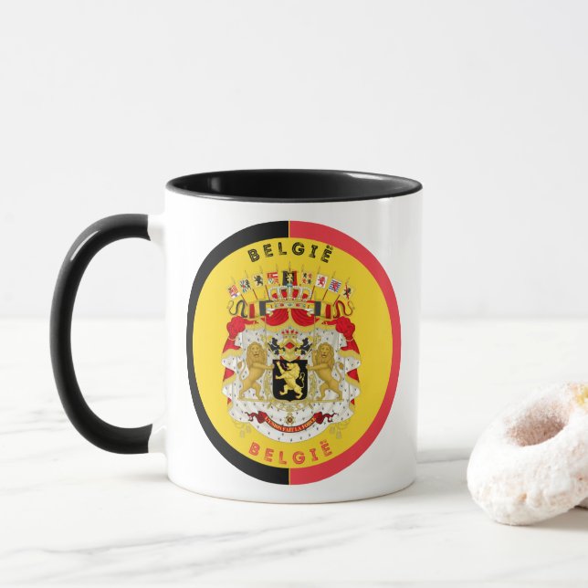 Mug Emblème du patrimoine de Belgique (Avec donut)