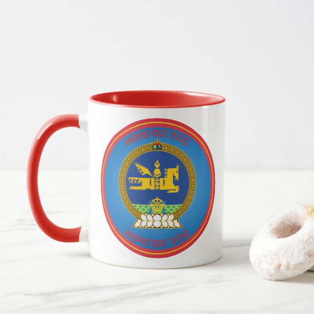Mug Emblème du patrimoine de Mongolie (Avec donut)