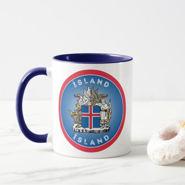 Mug Emblème du patrimoine islandais (Avec donut)