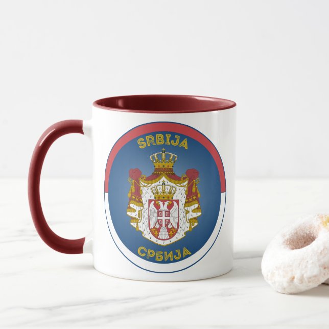 Mug Emblème du patrimoine serbe (Avec donut)