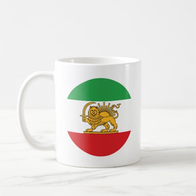Mug Emblème Historique du Drapeau Lion et Soleil Irani (Gauche)