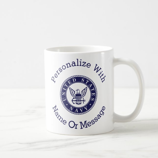 Mug Emblème personnalisé de la marine américaine (Droite)