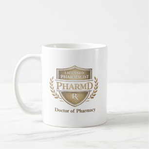 Mug Emblème personnalisé de pharmacien agréé PharmD