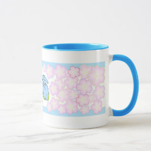 Mug Embrassant des lapins - bleu et blanc