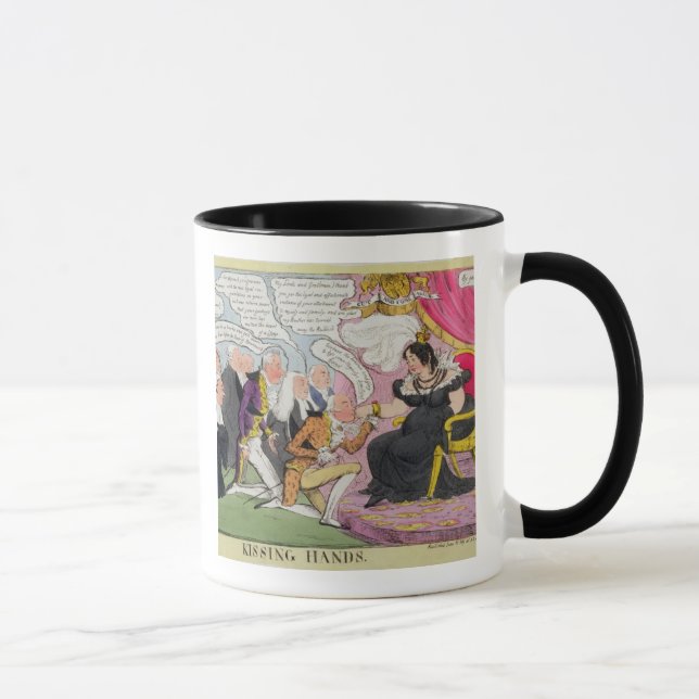 Mug Embrassant des mains, éditées 1827 (litho de (Droite)