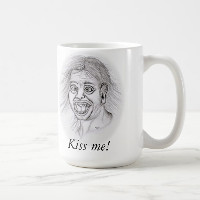 Mug Embrasse-moi ! - Bleistiftzeichnung (Droite)