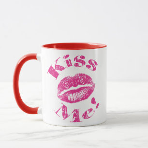 Mug Embrasse-moi ! Lèvres roses