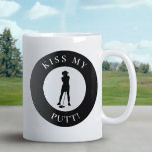 Mug Embrasse Mon Putt Funny Golfer Humour Silhouette N