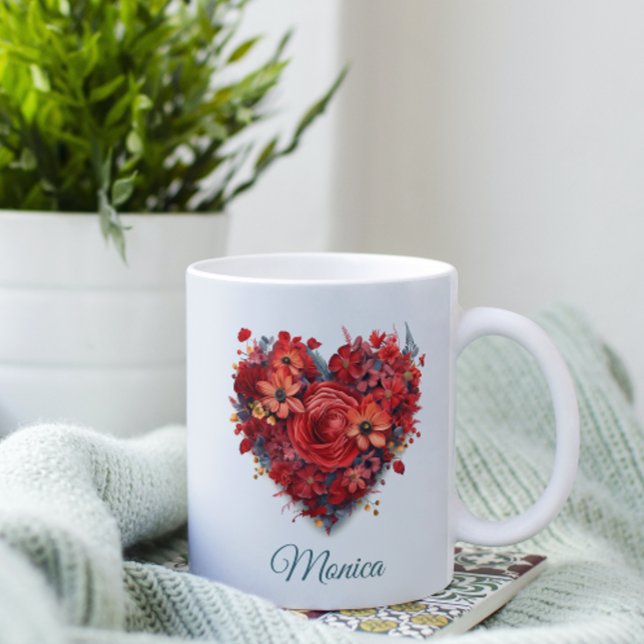 Mug Embrasser Floral | Coeur | Custom Valentine's (Créateur téléchargé)