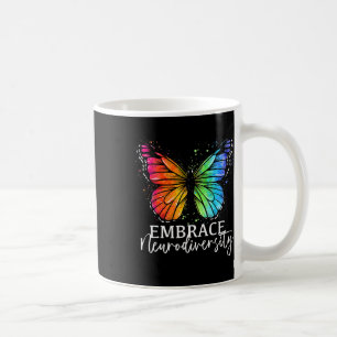 Mug Embrasser la neurodiversité Papillon arc-en-ciel A