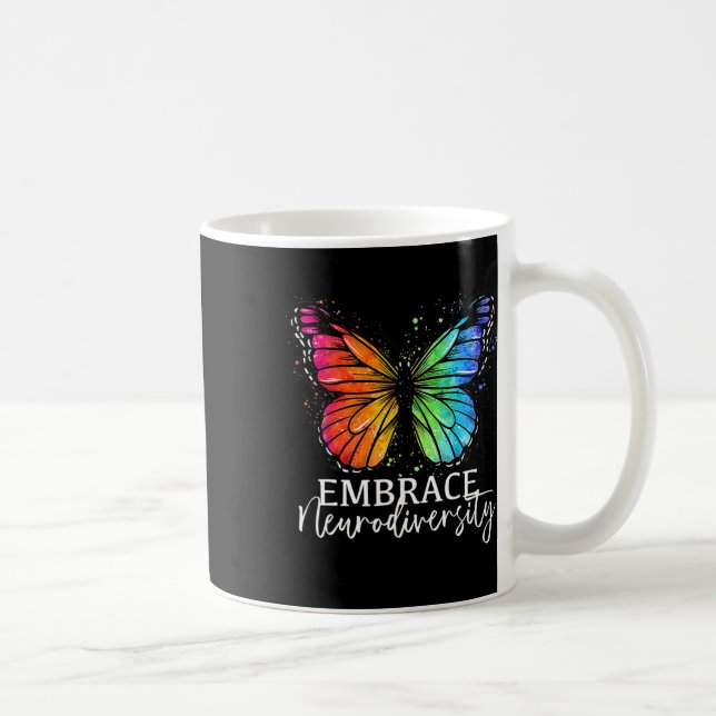 Mug Embrasser la neurodiversité Papillon arc-en-ciel A (Droite)