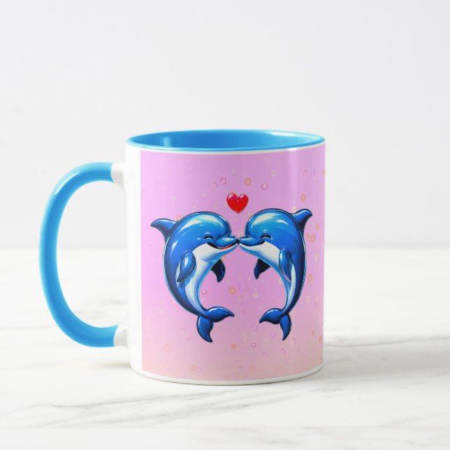 Mug Embrasser l'amour des dauphins (Gauche)