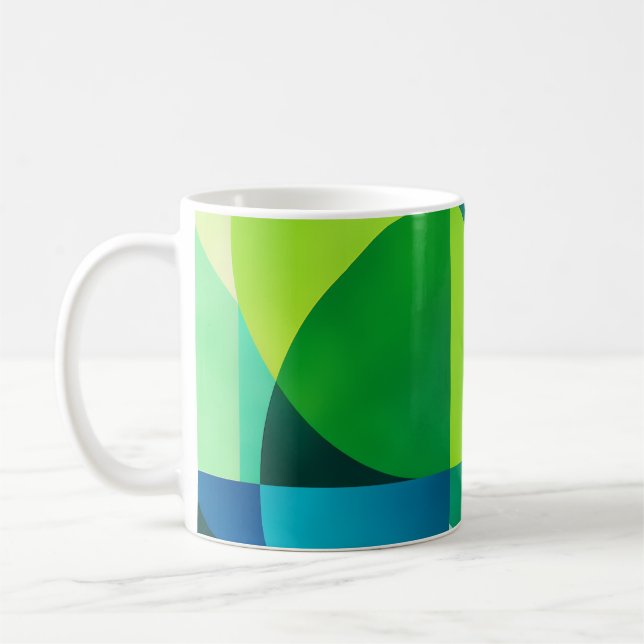 Mug Emerald Citrus Geometric Abstract (Gauche)
