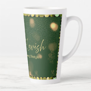 Mug Emerald Gold Sequin Wish Latte - Signature Lux