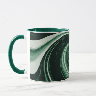 Mug Emerald Green Swirl Abstraction