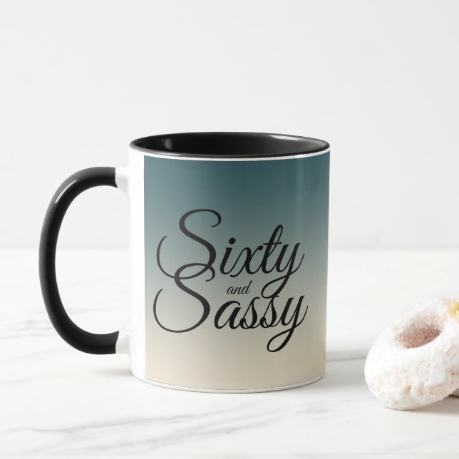 Mug Emerald Off-White Ombre 60 et Sassy 60e anniversai (Avec donut)