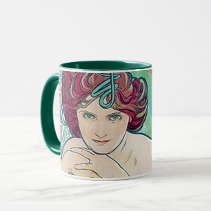 Mug Emeraude (Quatre Bijoux), Alphonse Mucha