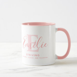 Mug Émilie nom signification et monogramme de texte ro