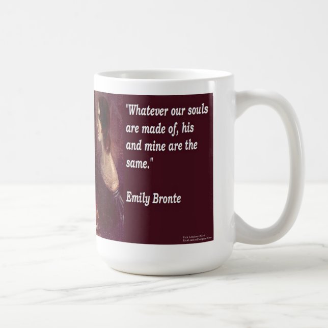 Mug Emily Brontë & Célèbre Notre Âme Citation (Droite)