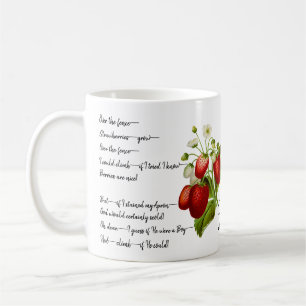 Mug Emily Dickinson "Over the Fence" Poème fraise