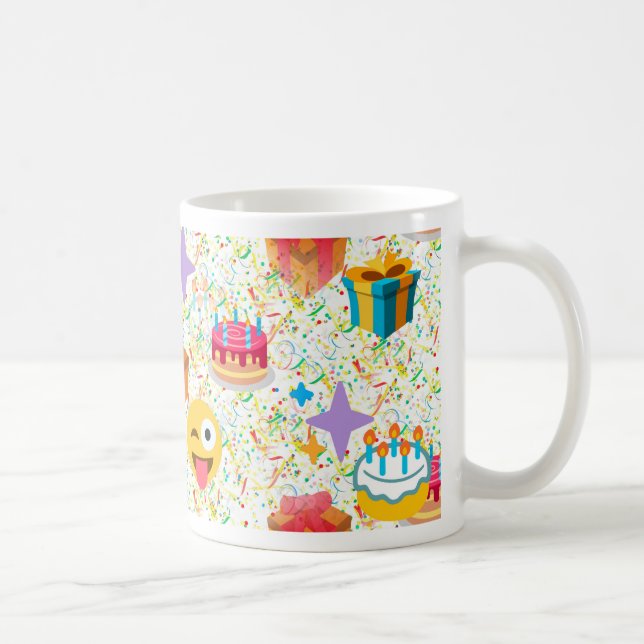 Mug emoji anniversaire heureux (Droite)