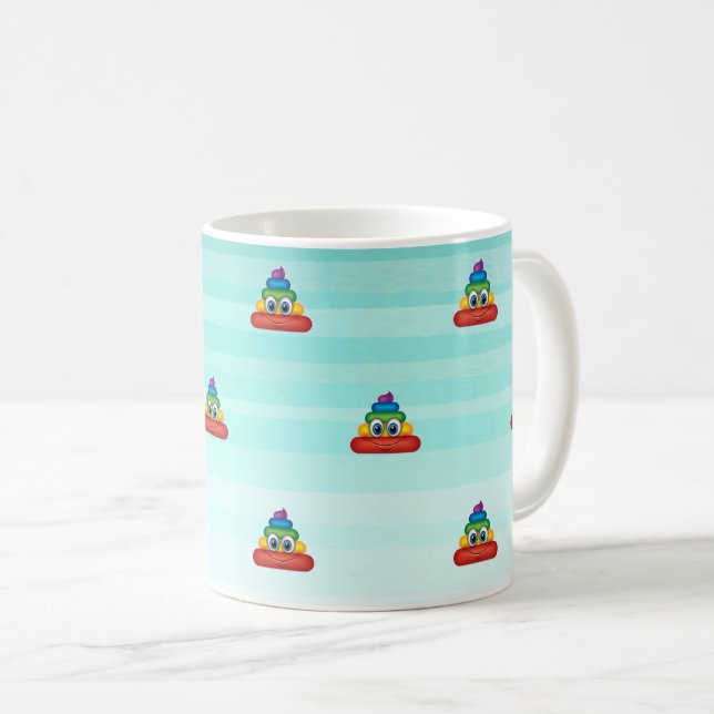 Mug Emoji de caca arc-en-ciel adorable (Devant droit)