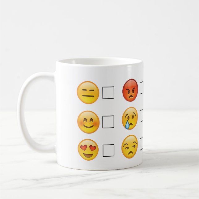 Mug Emoji fait face à des émotions (Gauche)