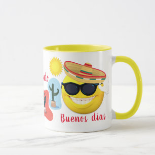 Mug Emoji mexicain personnalisé au Sombrero avec cactu