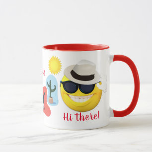 Mug Emoji personnalisé portant Casquette solaire avec