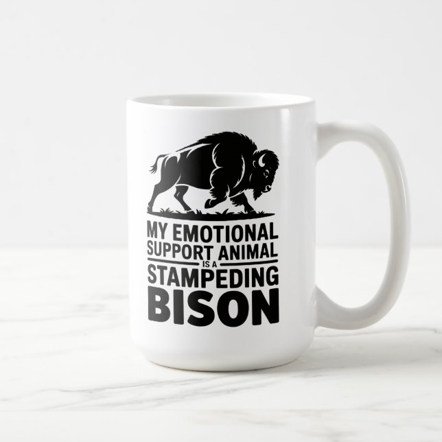Mug Emotional Support Bison Neurodivergent Humor (Droite)