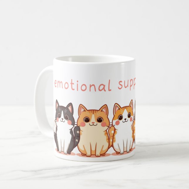 Mug Emotional Support - Kawaii Cutie Kitties - Cat Mom (Devant gauche)