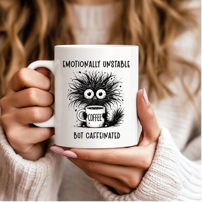 Mug Émotionnellement instable, mais caféiné drôle Chat (Créateur téléchargé)