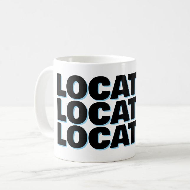 Mug Emplacement emplacement emplacement drôle immobili (Devant gauche)