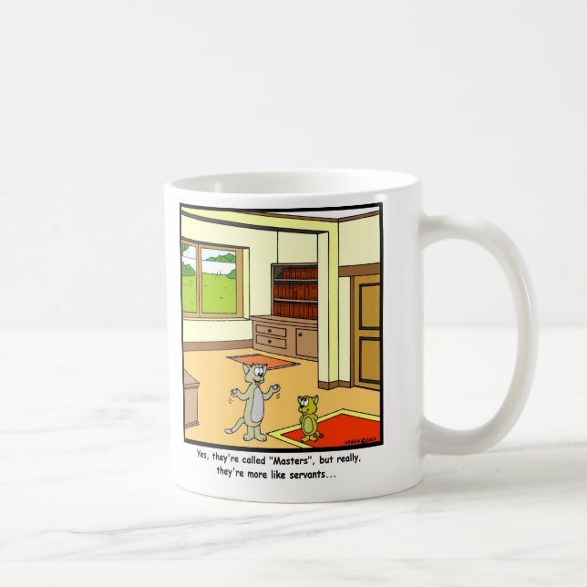 Mug Employés : Bande dessinée de chat (Droite)