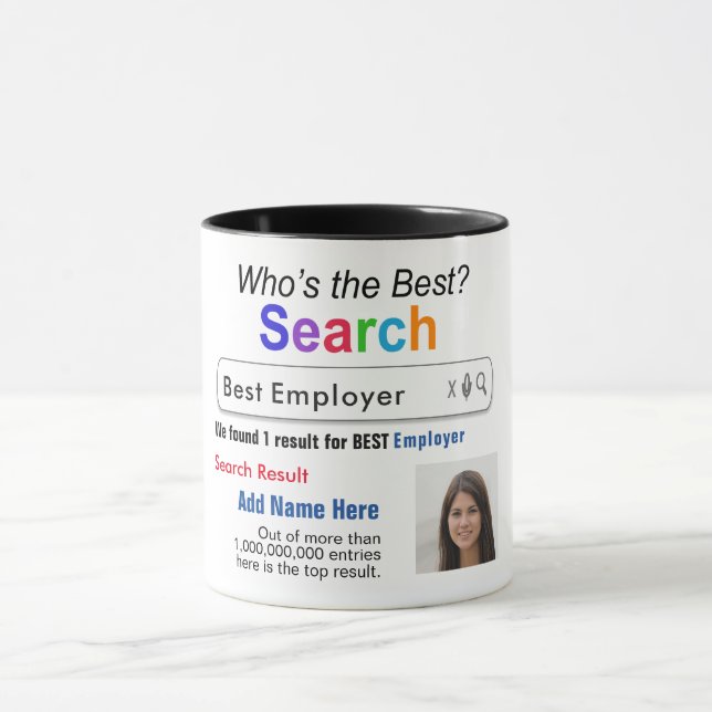 Mug Employeur - Meilleur drôle de recherche personnali (Centre)