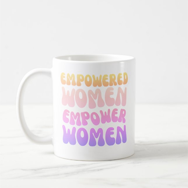 Mug Empowered Women Empower Women Retro Vintage quote (Gauche)