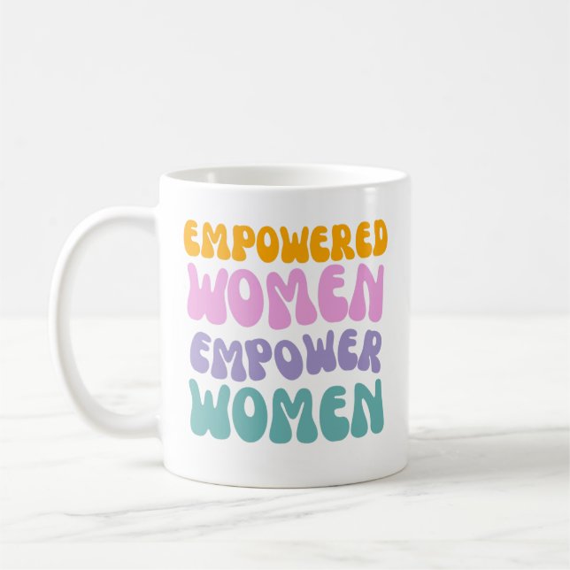 Mug Empowered Women Empower Women Retro Vintage quote (Gauche)