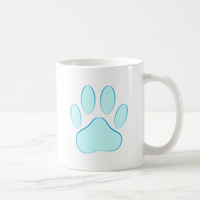 Mug Empreinte de chien bleu bébé (Droite)