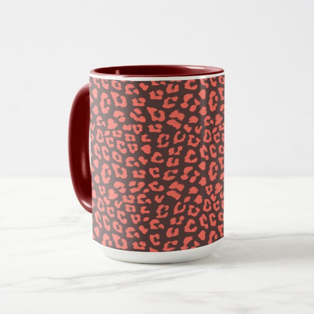 Mug Empreinte de léopard Brown de corail (Devant gauche)